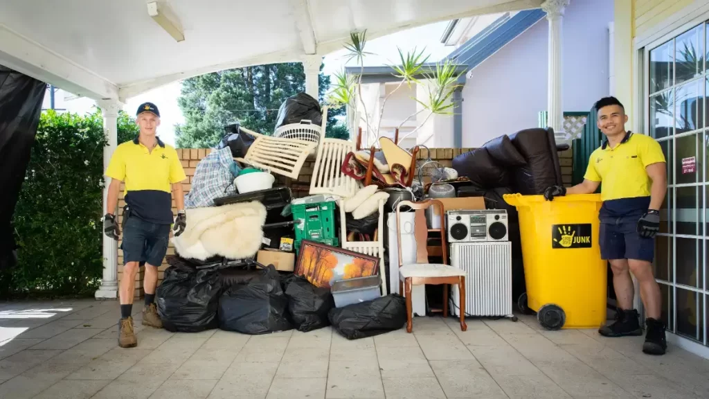 Goodbye Junk workers with their collected rubbish