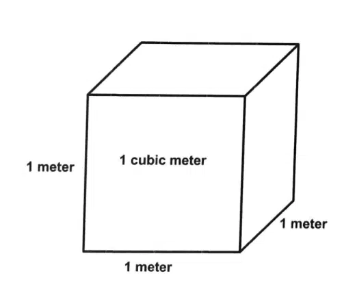a cube with a cubic meter icon