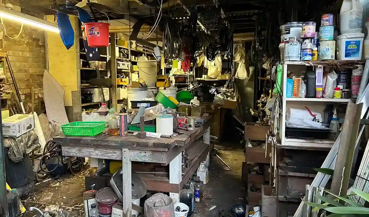 a room filled with lots of clutter and lots of rubbish