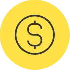 an icon of a coin with a dollar sign