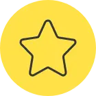 an icon of a star in a yellow background