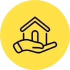 an icon of hand holding a house