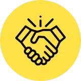 an icon of of two hands shaking